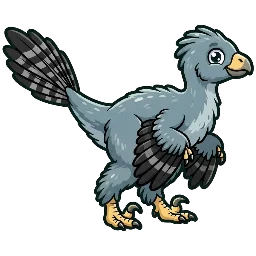 Cartoon of Caudipteryx