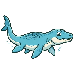 Hainosaurus, joonistatud