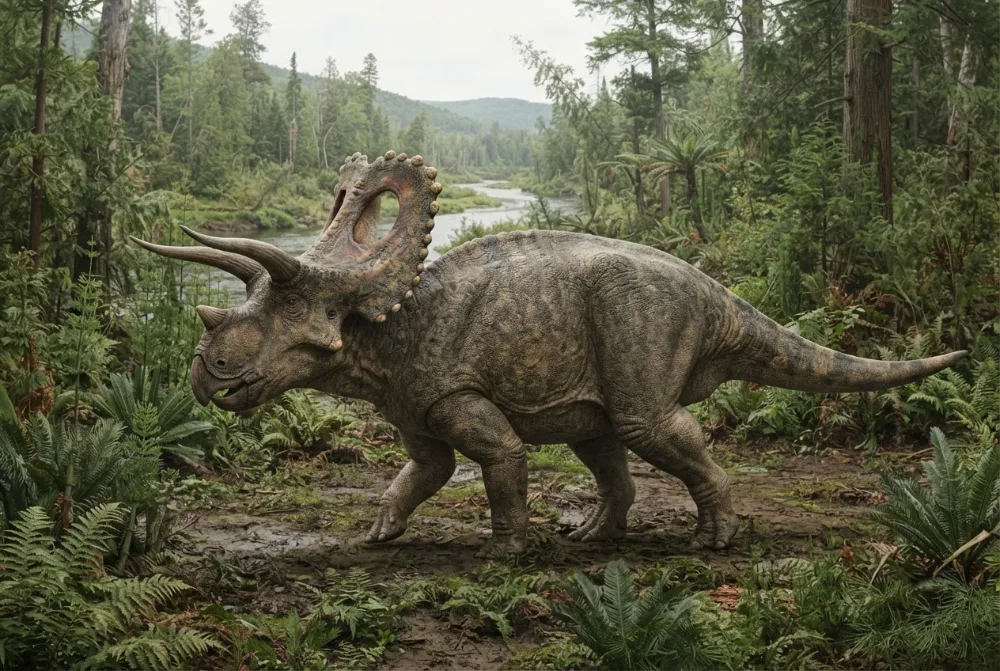 Anchiceratops, tehisaru joonistatud