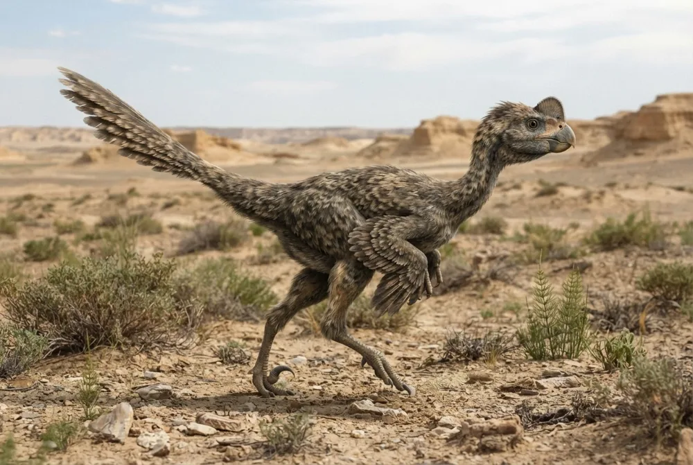 Conchoraptor, tehisaru joonistatud