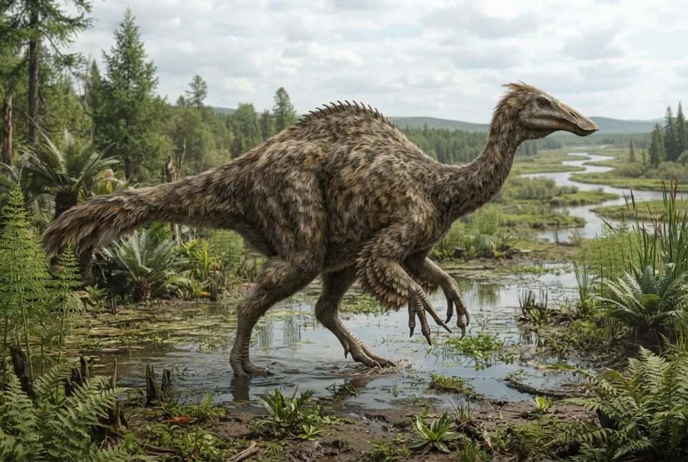 Deinocheirus, tehisaru joonistatud
