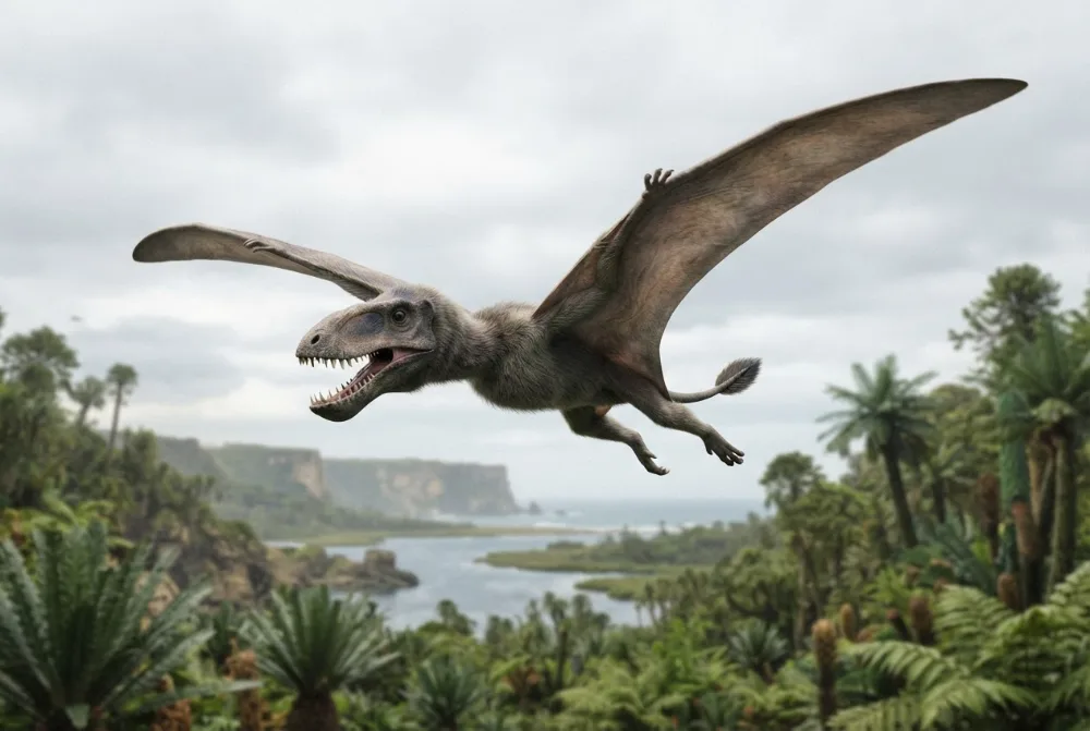 Dimorphodon, tehisaru joonistatud