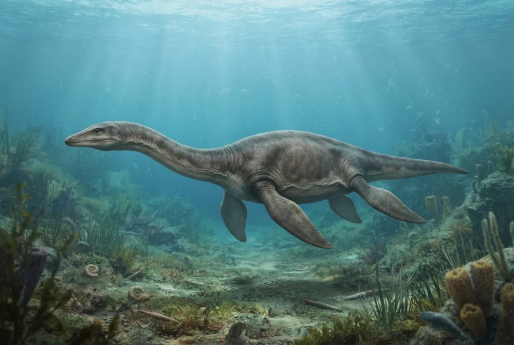 Eretmosaurus, tehisaru joonistatud