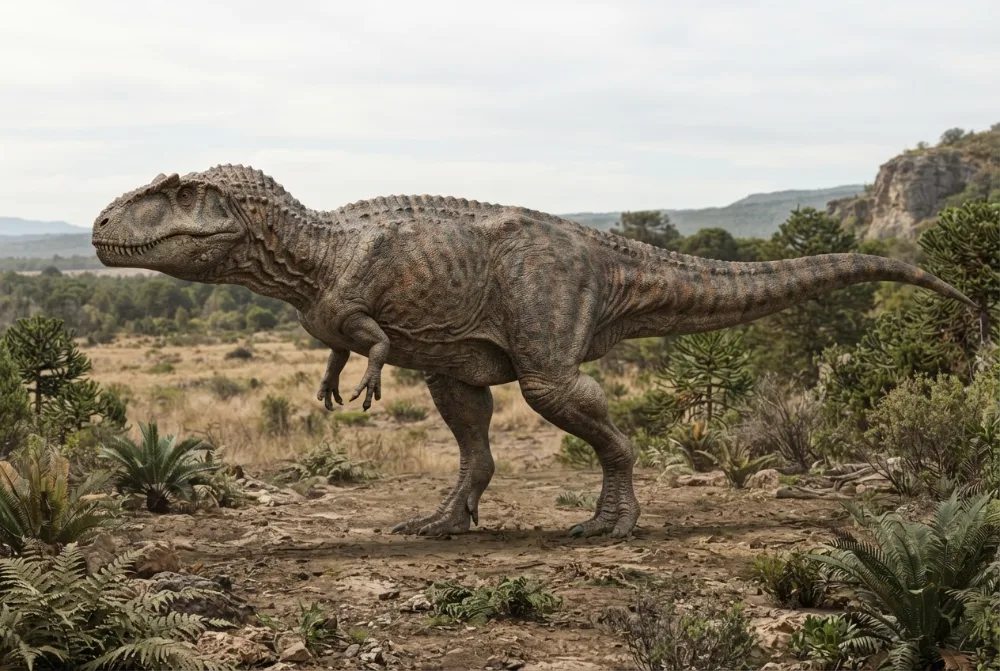 Immagine di Giganotosaurus creata dall'IA