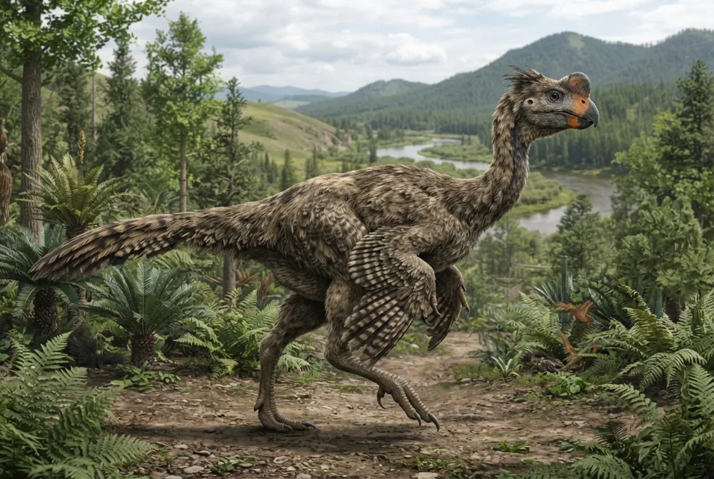 Gigantoraptor, tehisaru joonistatud