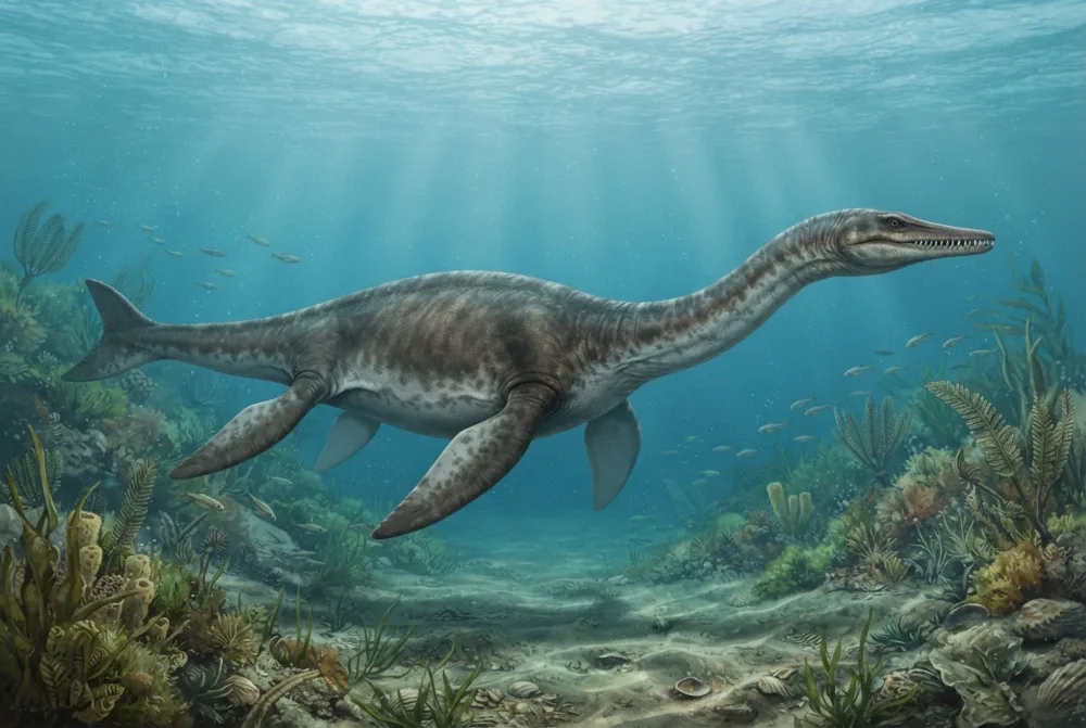 Hauffiosaurus, tehisaru joonistatud