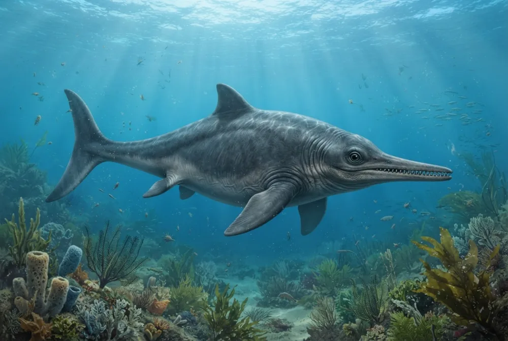 Ichthyosaurus की AI से बनी तस्वीर