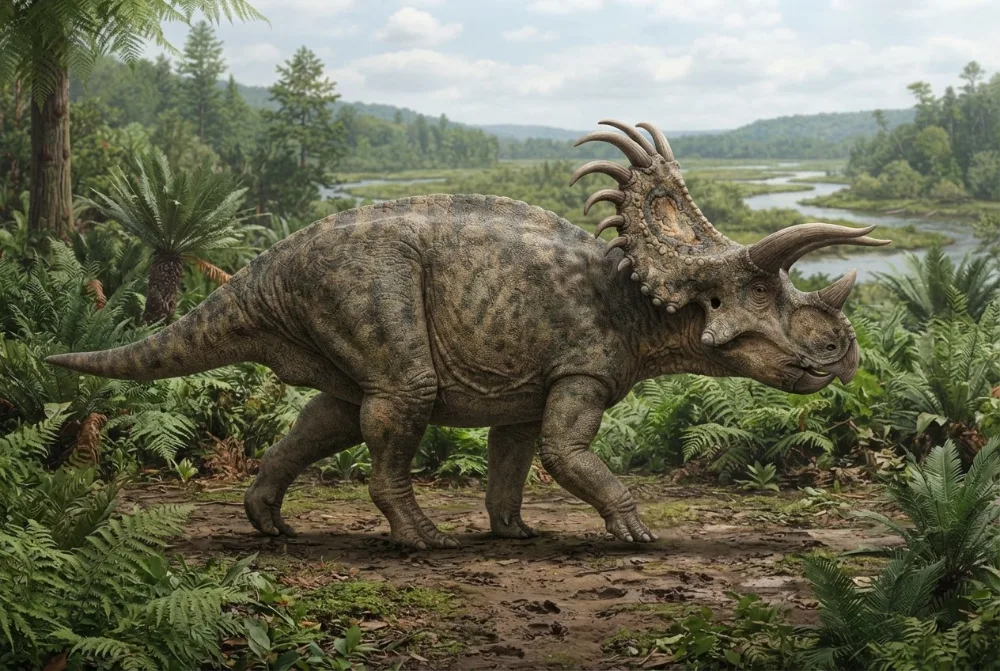 AI-made picture of Kosmoceratops