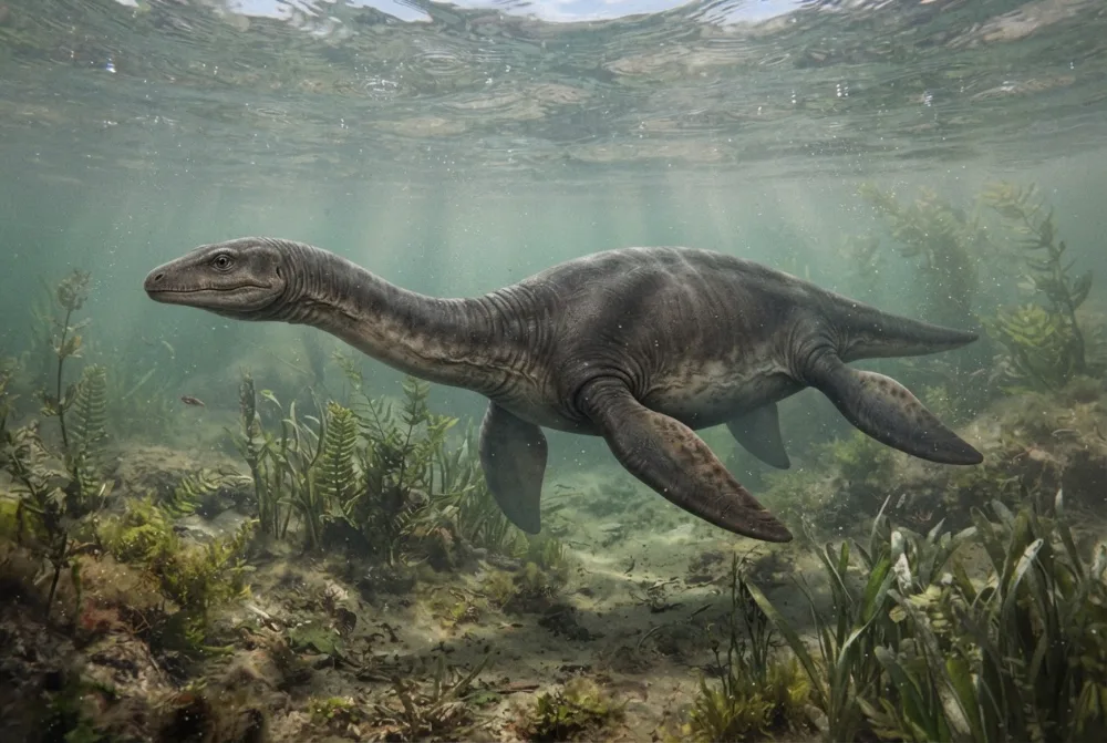 Leptocleidus, tehisaru joonistatud
