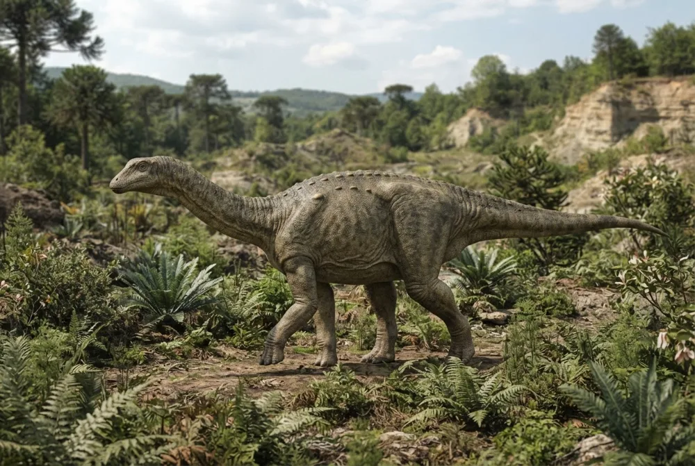 Magyarosaurus, tehisaru joonistatud