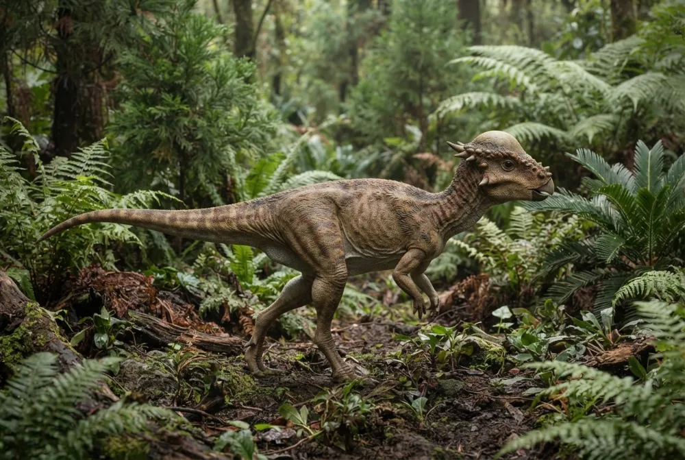 Micropachycephalosaurus, tehisaru joonistatud