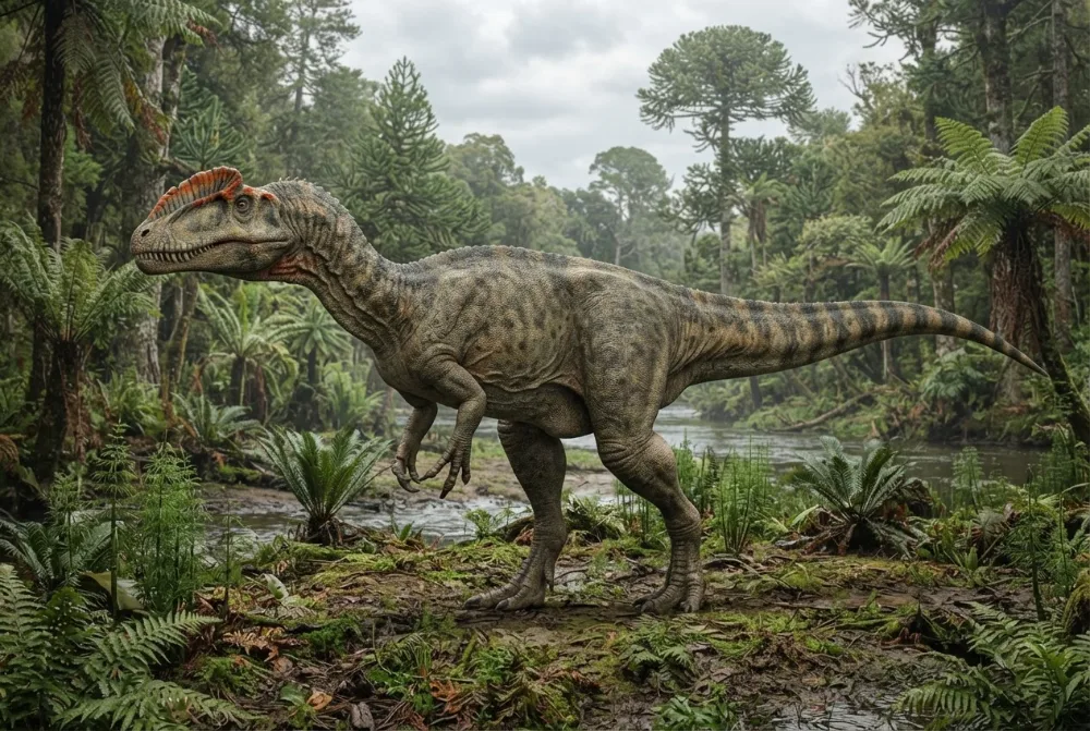 AI-made picture of Monolophosaurus