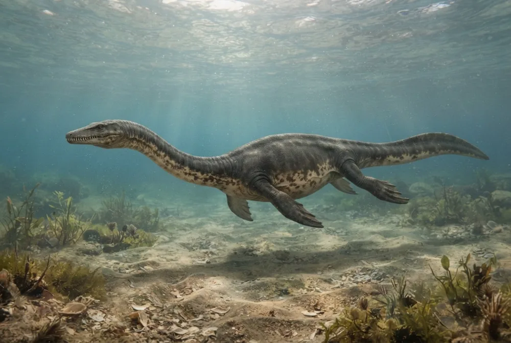 Nothosaurus, tehisaru joonistatud