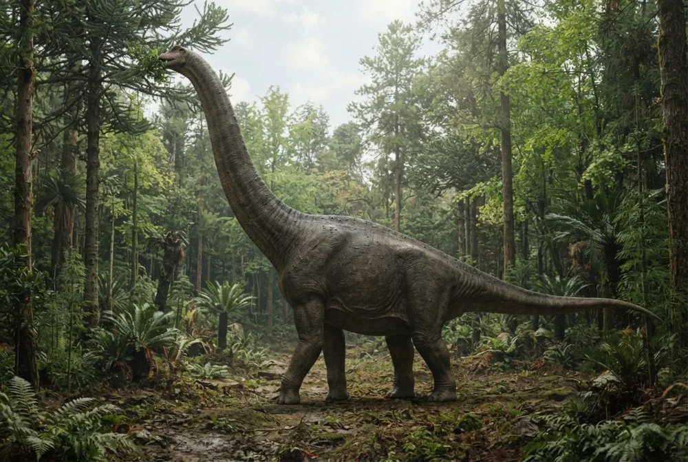 Omeisaurus, tehisaru joonistatud