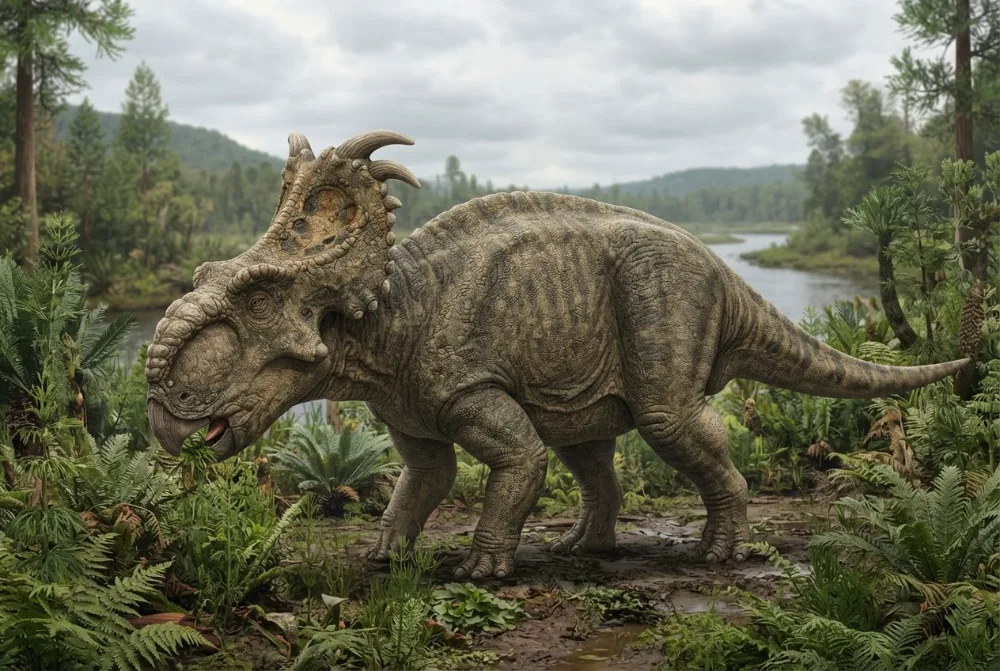 Gambar Pachyrhinosaurus buatan AI