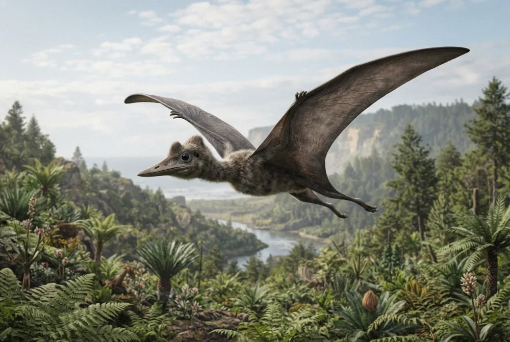 Prejanopterus, tehisaru joonistatud