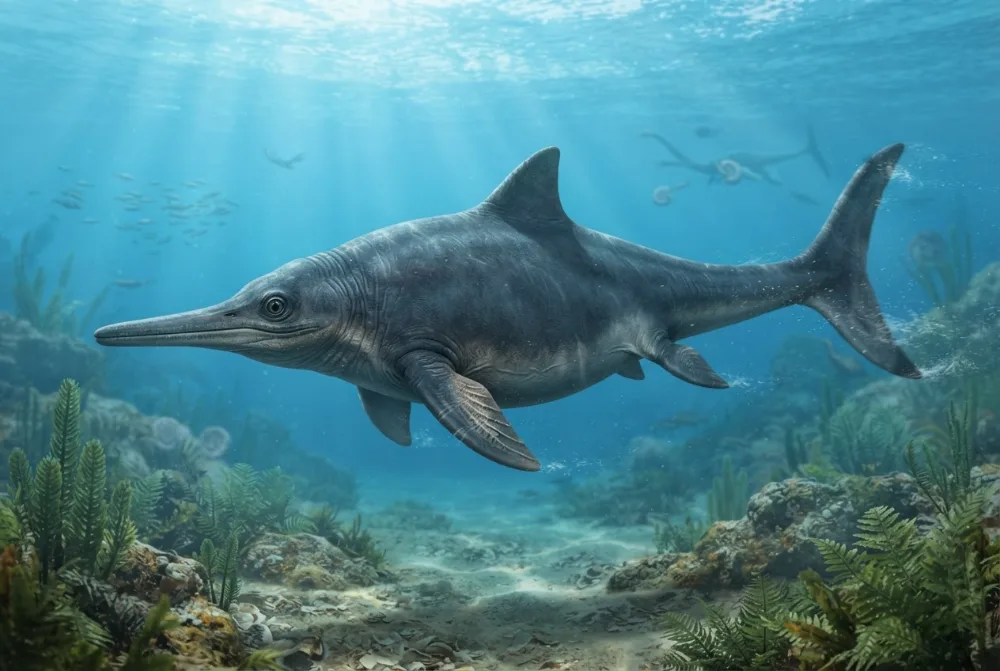 Protoichthyosaurus, tehisaru joonistatud