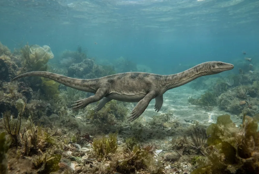 AI-made picture of Sanchiaosaurus