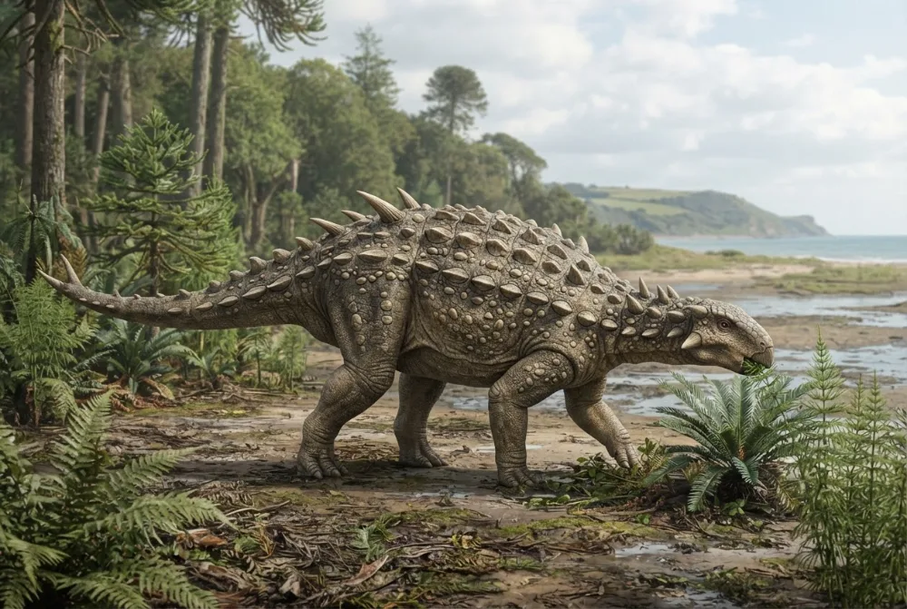 Scelidosaurus, tehisaru joonistatud