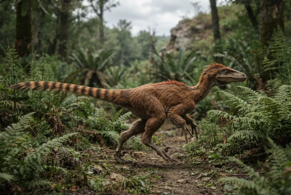 Immagine di Sinosauropteryx creata dall'IA