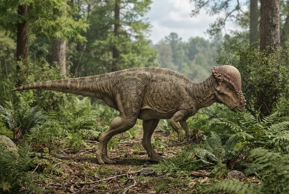 Stegoceras, tehisaru joonistatud
