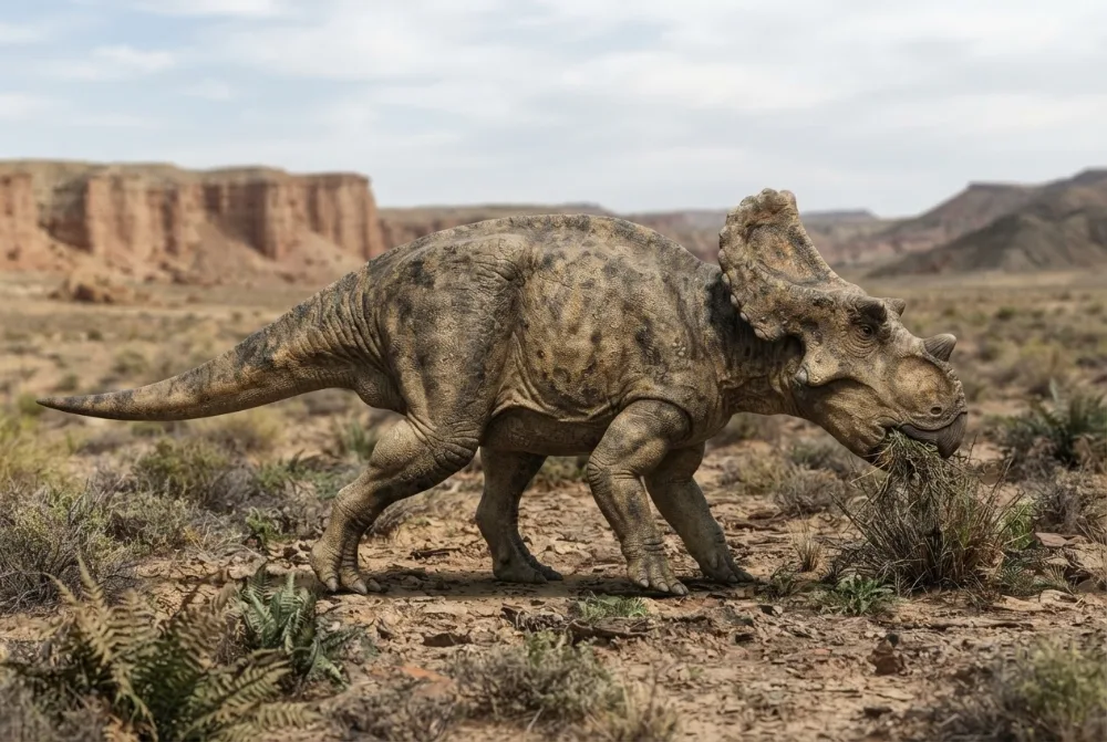 Udanoceratops, tehisaru joonistatud