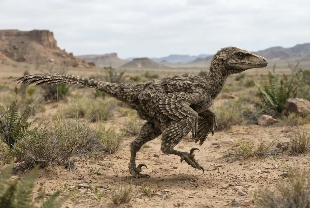 Velociraptor, tehisaru joonistatud