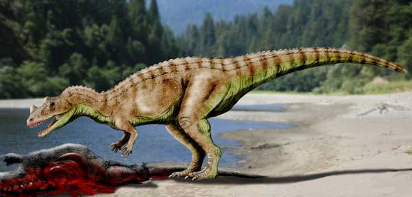Artist's life restoration of Ceratosaurus