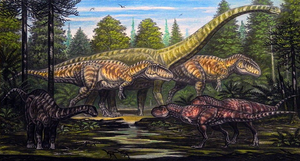 Artist's life restoration of Giganotosaurus