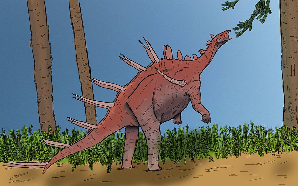 Artist's life restoration of Kentrosaurus