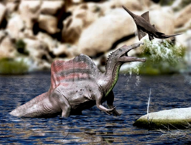 Artist's life restoration of Spinosaurus
